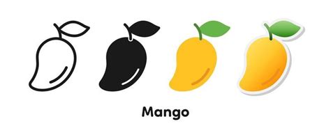 Mango Outline Vector Art, Icons, and Graphics for Free Download