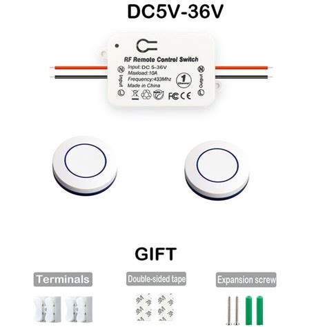 Rf 433 Mhz Wireless Light Switch Push Button Wall Switch Dc 12v 24v 36v