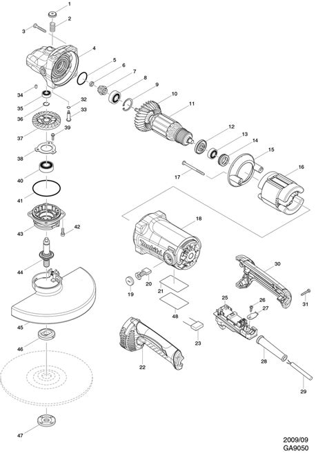 Makita GA9050 Corded 230mm Angle Grinder 110v 240v Spare Parts Part