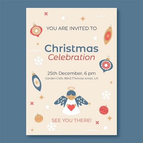 Free Vector Christmas Season Celebration Invitation Template