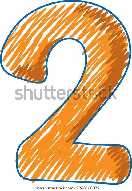 Number Two Pencil Colour Sketch Simple Stock Vector (Royalty Free ...