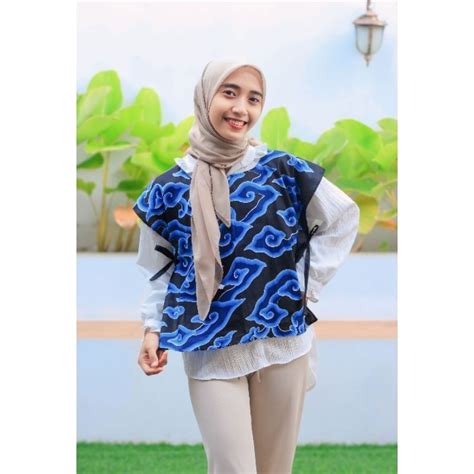 Jual Vest Batik Cirebon Mega Mendung Murah Terbaik Shopee Indonesia