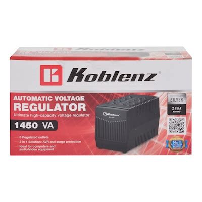 REGULADOR DE VOLTAJE 1450 VA 700 W NEGRO KOBLENZ The Home Depot México