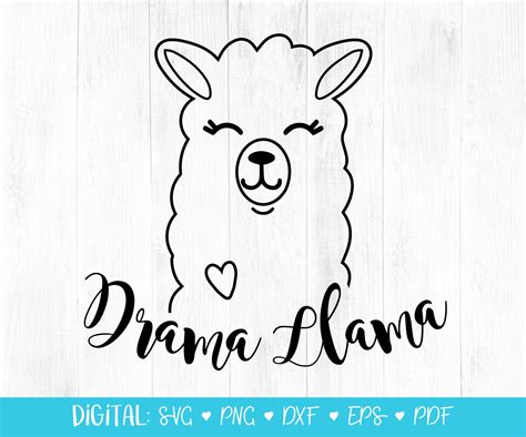 Drama Llama Svg Drama Llama Clipart Llama Face Svg Llama Etsy Ireland