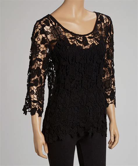 Take A Look At This Black Sheer Lace Crocheted Top On Zulily Today