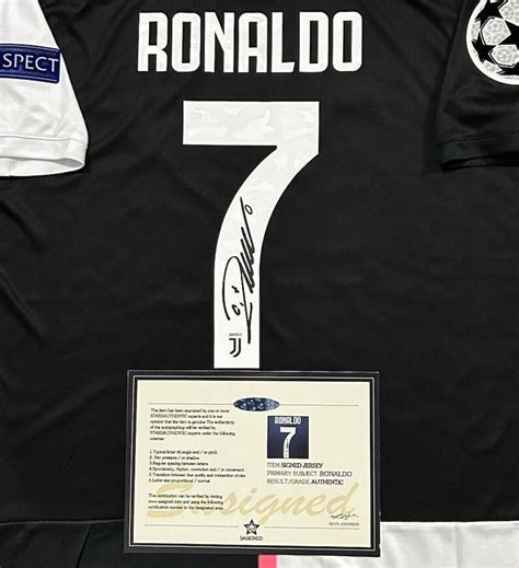 Cristiano Ronaldo SIGNED Juventus Home UCL Signature Shirt Jersey COA