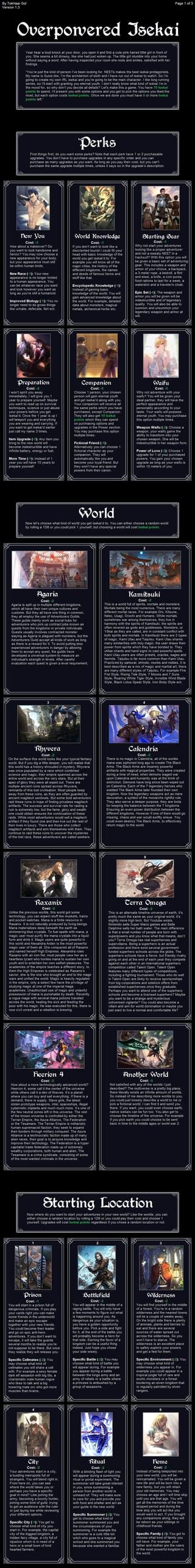 Truly Overpowered Isekai Cyoa By Tokhaar Gol R Nsfwcyoa