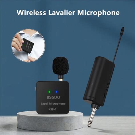 Wireless Lavalier Microphone JISSDO lapel mic for recording, conferences, teaching, lectures ...