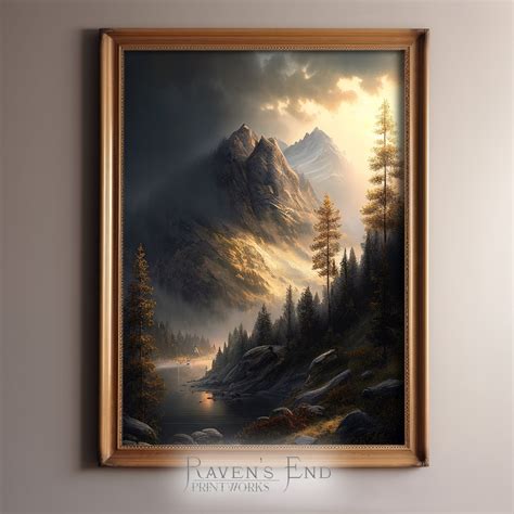 Mountain Sunrise Painting Digital Wall Art Digital - Etsy