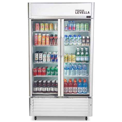 PRN165DX Double Glass Door Merchandiser Refrigerator Beverage Display