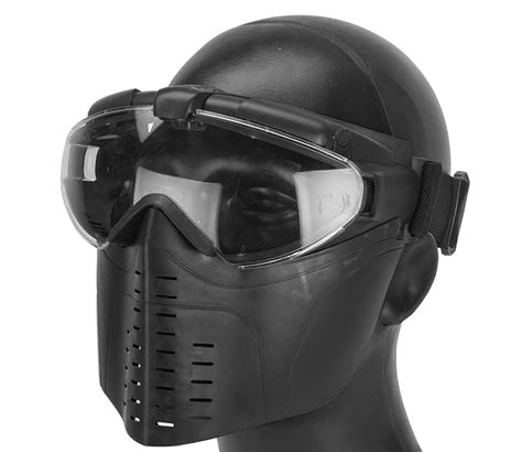 Pro-Goggle Airsoft Full Face Mask w/ Integrated Fan - Black - Hero Outdoors