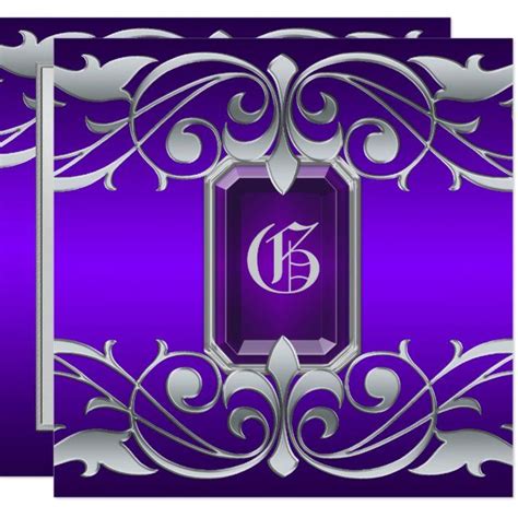 Grand Duchess Purple Jewel Scroll Invitation Zazzle Scroll