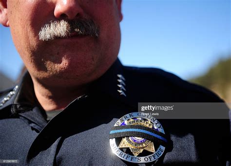 Park County Sheriff Fred Wegeners Badge Before A Press Conference At