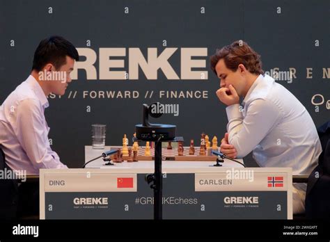 Ding Liren CHN Vs Magnus Carlsen NOR At The Grenke Chess Classic