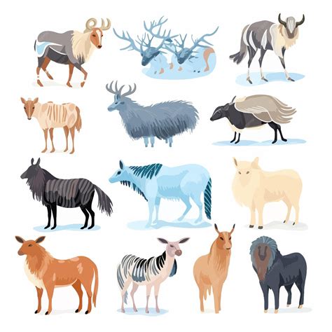 Premium Vector Extinct Species Wild Mammal Animals And Birds