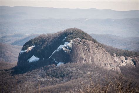 Snow And Ice Adorn The Rock Faces Of Looking Glass Rock On A Crisp Winter Day Pisgah Forest