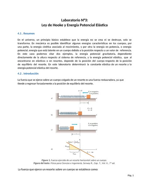 Guía N3 LAB Mecánica Resumen Mecanica I Laboratorio N3 Ley de