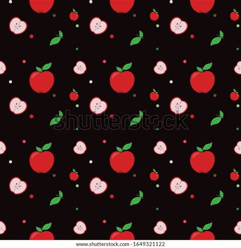 Red Apple Seamless Pattern Background Vector Stock Vector Royalty Free