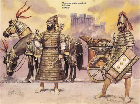 Mitannian Mariyannu Chariot And Crew Circa 1400 Bc Art By Angus