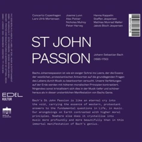 Bach St John Passion Cd Klassiek Nl