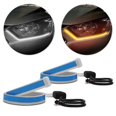 Fita De LED DRL Volkswagen Virtus Dual Color Universal 3000K 6000K 12V