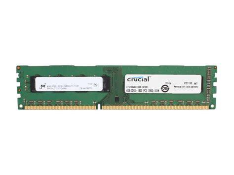 "Crucial 4GB DDR3L-1600 UDIMM - CT51264BD160B" - Walmart.com