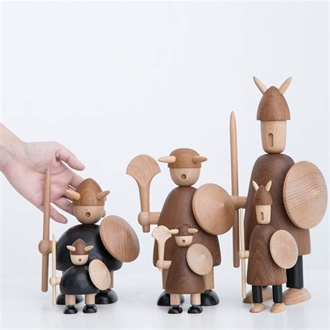 Wooden Viking Figurine Minimalist Atmosphere Wooden Etsy