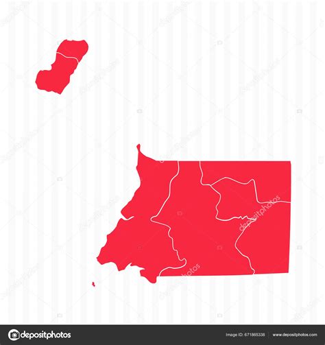 Karte Von Quatorialguinea Mit Detaillierten Grenzen Stock Vektorbild