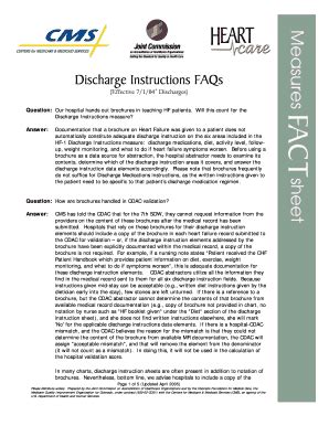 Fillable Online Discharge Instructions FAQs Fax Email Print PdfFiller