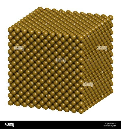 Lor Au Metal Structure Cristalline Les Atomes Sont Représentés