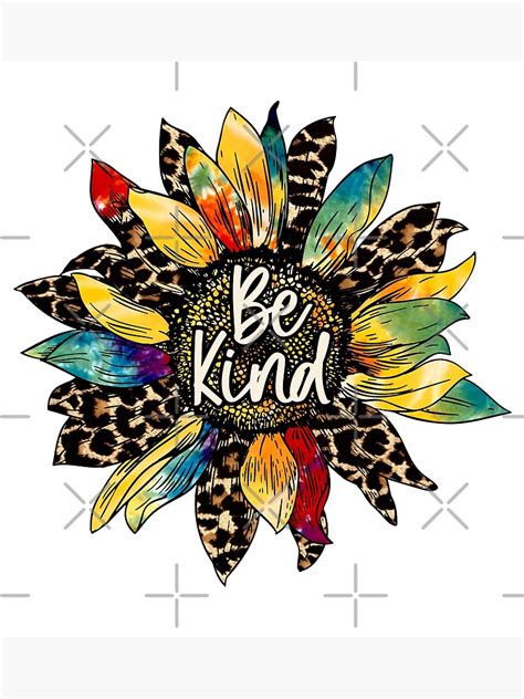 Be Kind Leopard Print Sunflower Poster For Sale By Sonnetandsloth