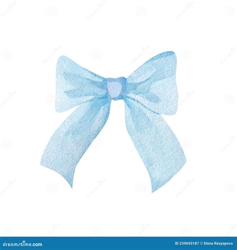 Watercolor Blue Bow Stock Illustration Illustration Of Element