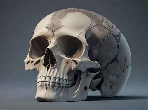 Premium Photo | Human skull in different angles Isolated on black ...