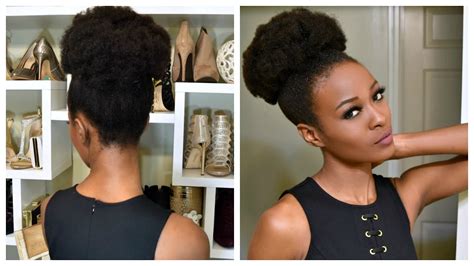 Big Afro Puff With Clip Ins For 4b And 4c Natural Hair Youtube