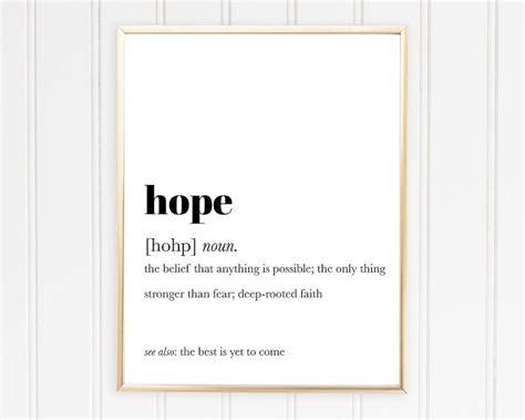 Hope Sign Decor Hope Definition Sign Hope Wall Art Hope Wall Sign