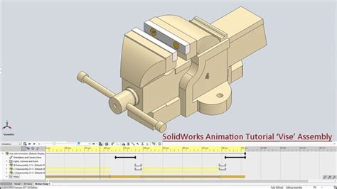 3d Solid Modelling Videos Animation Displayed In Vise Assembly Solidworks 2017 With Caption