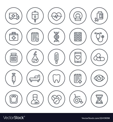 Medicine Healthcare Icons Set On White Royalty Free Vector