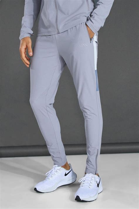 Man Active Textured Colour Block Pant Boohoo