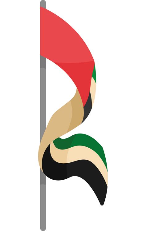 Uae Flag In Pole 24095783 Png