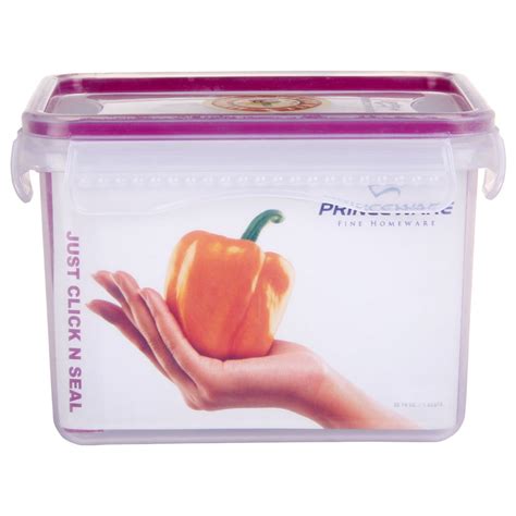 Princeware Click N Seal Transparent Square Tall Plastic Container Ml