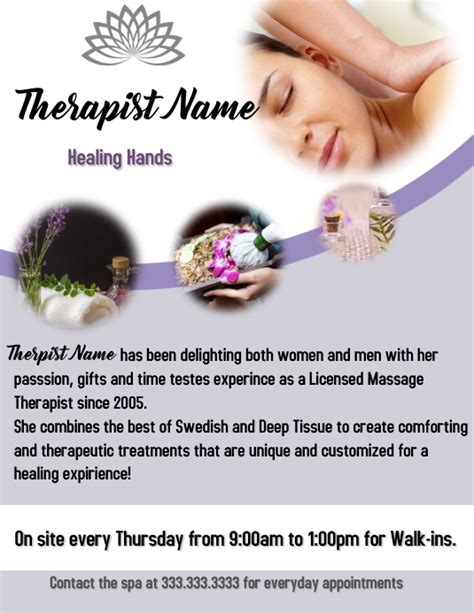 Copy Of Massage Therapist Flyer Postermywall