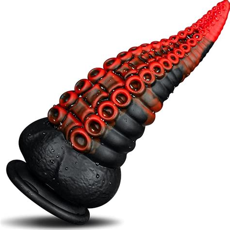 Plug With Suction Cups Realistic Dildo Original Dildo Red Black