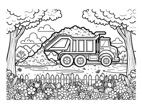 Free Dump Truck Coloring Pages For Kids