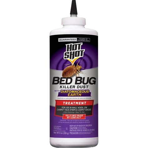 Hot Shot Bed Bug Killer Dust With Diatomaceous Earth 8 Ounces