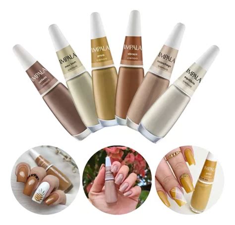 Kit De Esmaltes Impala Cores Bege Nude Coleção Lançamento Cor Beges