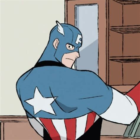 An Animated Captain America Character In His Office