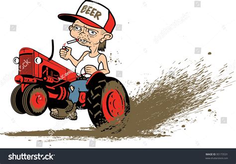 Tractor Hillbilly Cartoon Stock Vector 95173531 Shutterstock