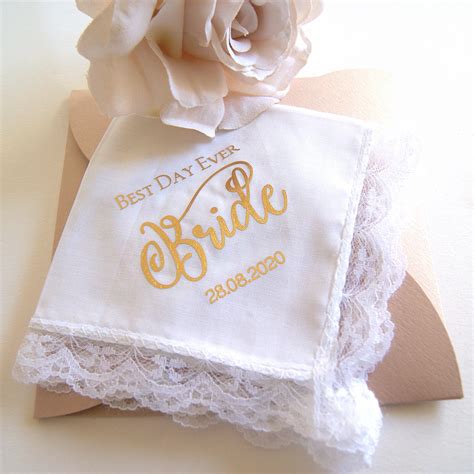 Personalised Brides Wedding Day Handkerchief Shop Online