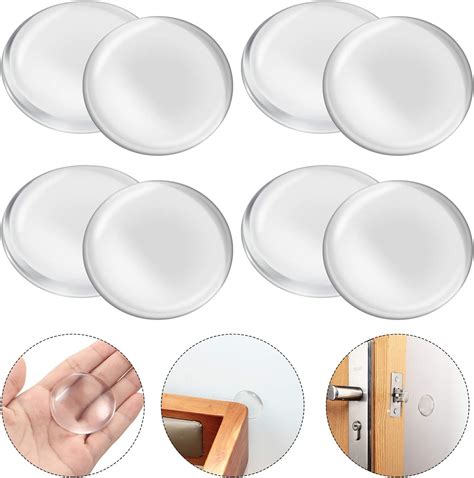 18 Pieces Door Stopper Wall Protector Transparent Round Door Knob