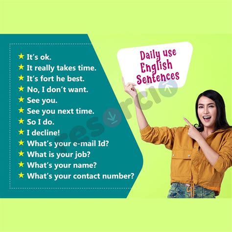 Daily Use English Sentences Template 15